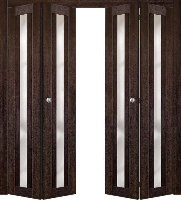 AVON 101 VETRO VERALINGA OAK DOUBLE BI-FOLD DOORS BELLDINNI MODERN INTERIOR DOOR - 1