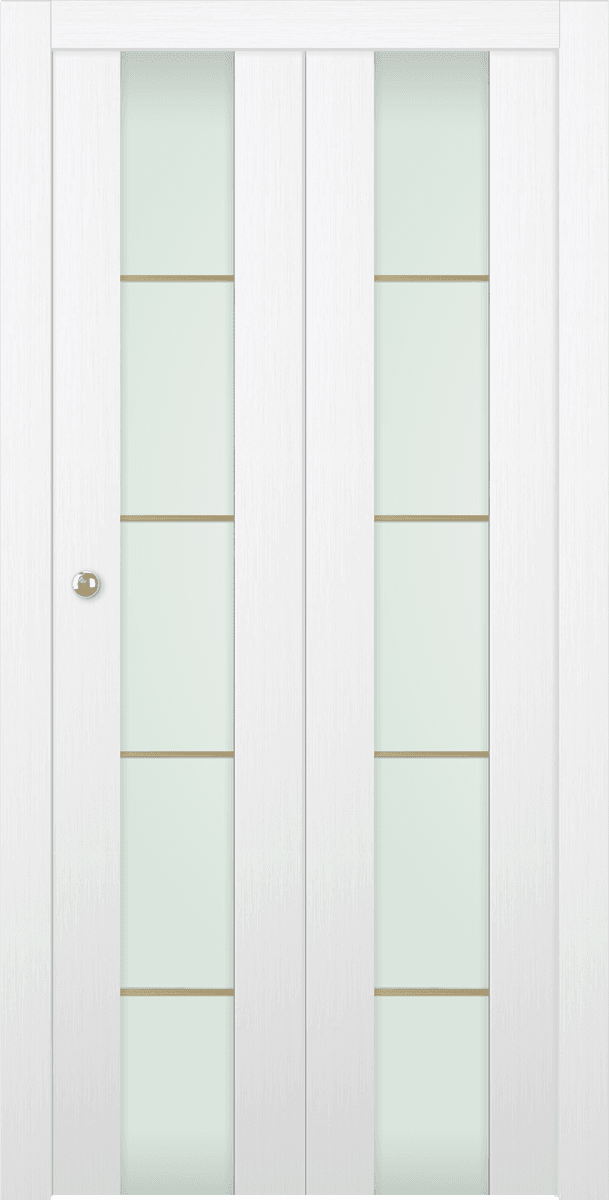 PALLADIO 202 4H GOLD STRIPS VETRO BIANCO NOBLE BI-FOLD DOORS BELLDINNI MODERN INTERIOR DOOR - 1