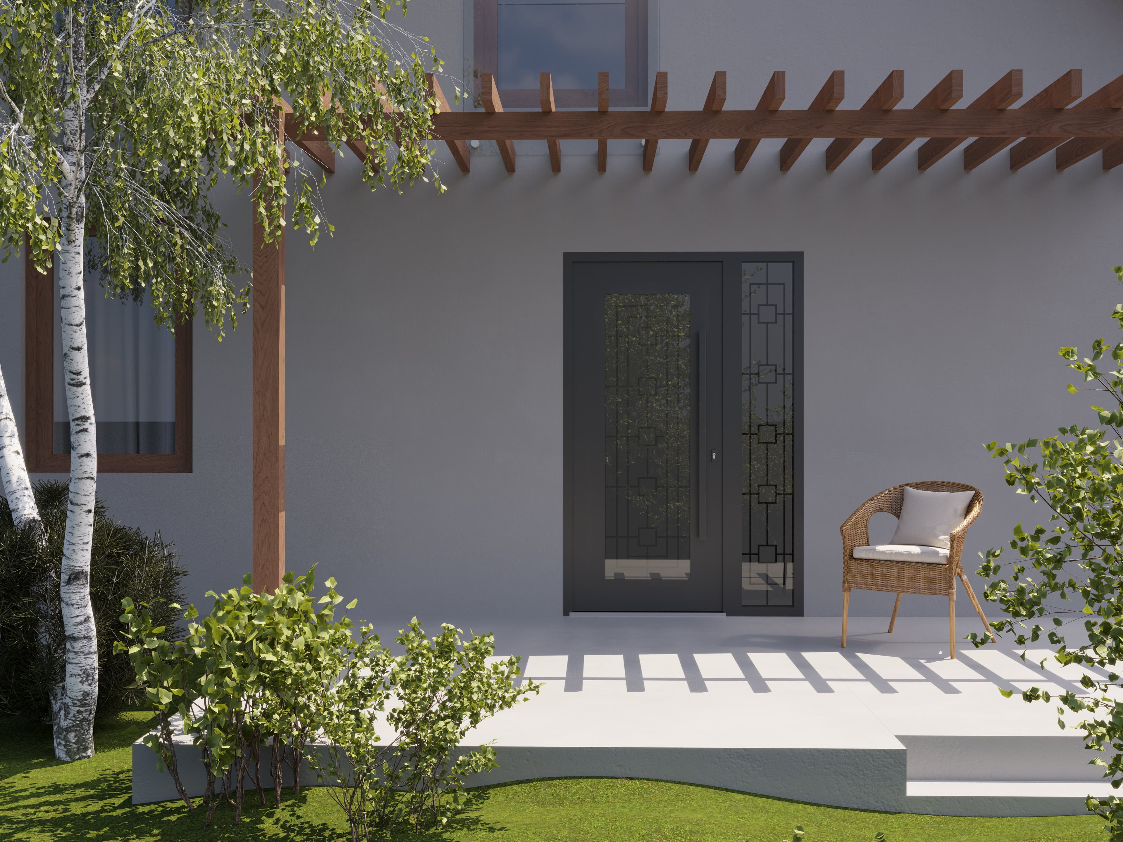 Single wrought iron modern exterior door Iron 1688 - 8
