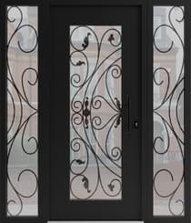 Single wrought iron modern exterior door Iron 1633 - 3