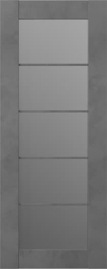 AVON 5 LITE VETRO DARK URBAN SLAB BELLDINNI MODERN INTERIOR DOOR - 1