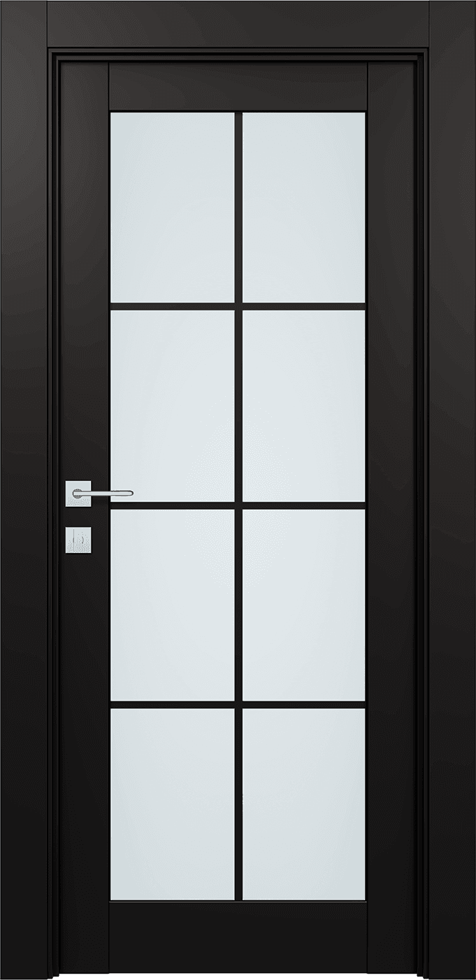 AVON 8 LITE VETRO BLACK MATTE SWING BELLDINNI MODERN INTERIOR DOOR - 1