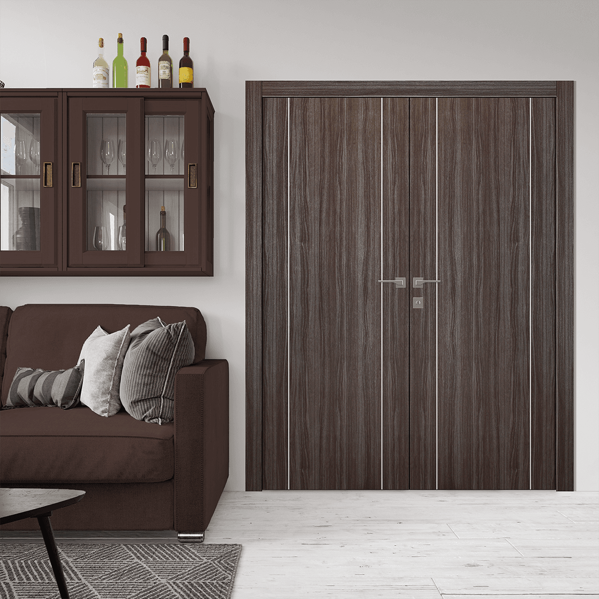 PALLADIO 2U GRAY OAK CLOSET BELLDINNI MODERN INTERIOR DOOR - 2