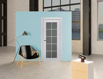 SMART PRO 10 LITE VETRO POLAR WHITE POCKET BELLDINNI MODERN INTERIOR DOOR - 4