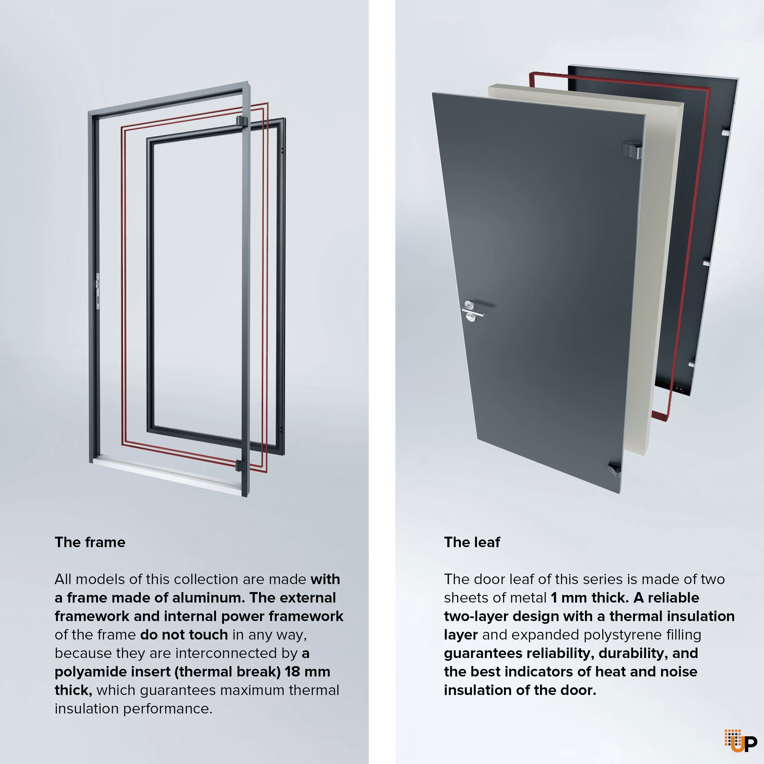 Single metal-aluminum modern exterior door Cynex 6777 A - 11