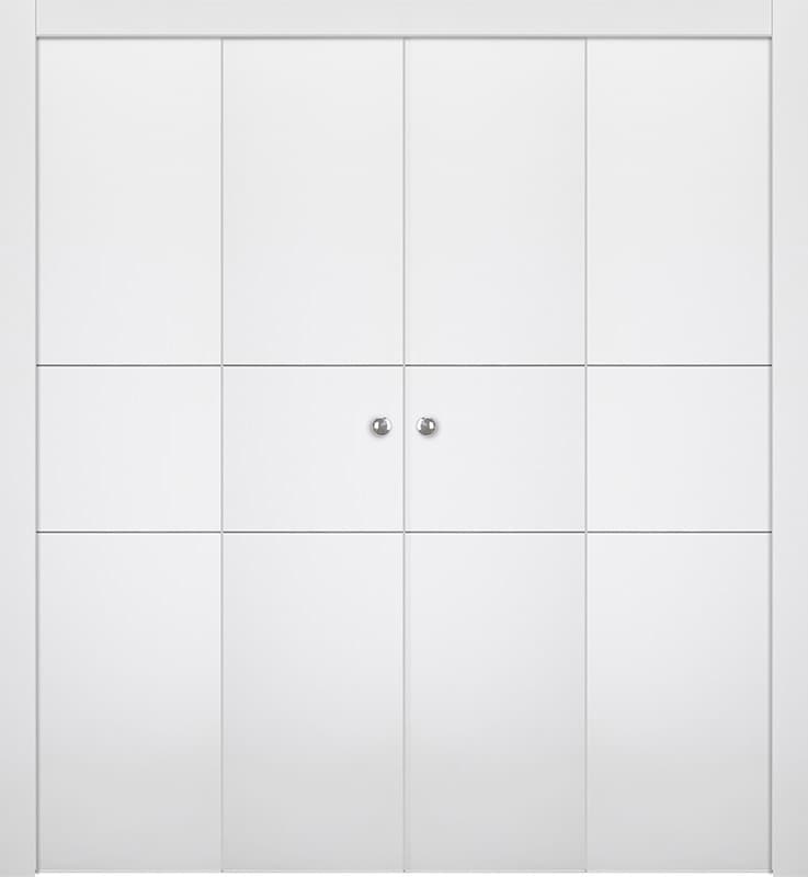 OPTIMA 2H SNOW WHITE DOUBLE BI-FOLD BELLDINNI MODERN INTERIOR DOOR - 1