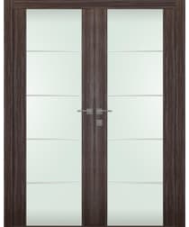 PALLADIO 202 4H VETRO GRAY OAK DOUBLE DOORS BELLDINNI MODERN INTERIOR DOOR - 1
