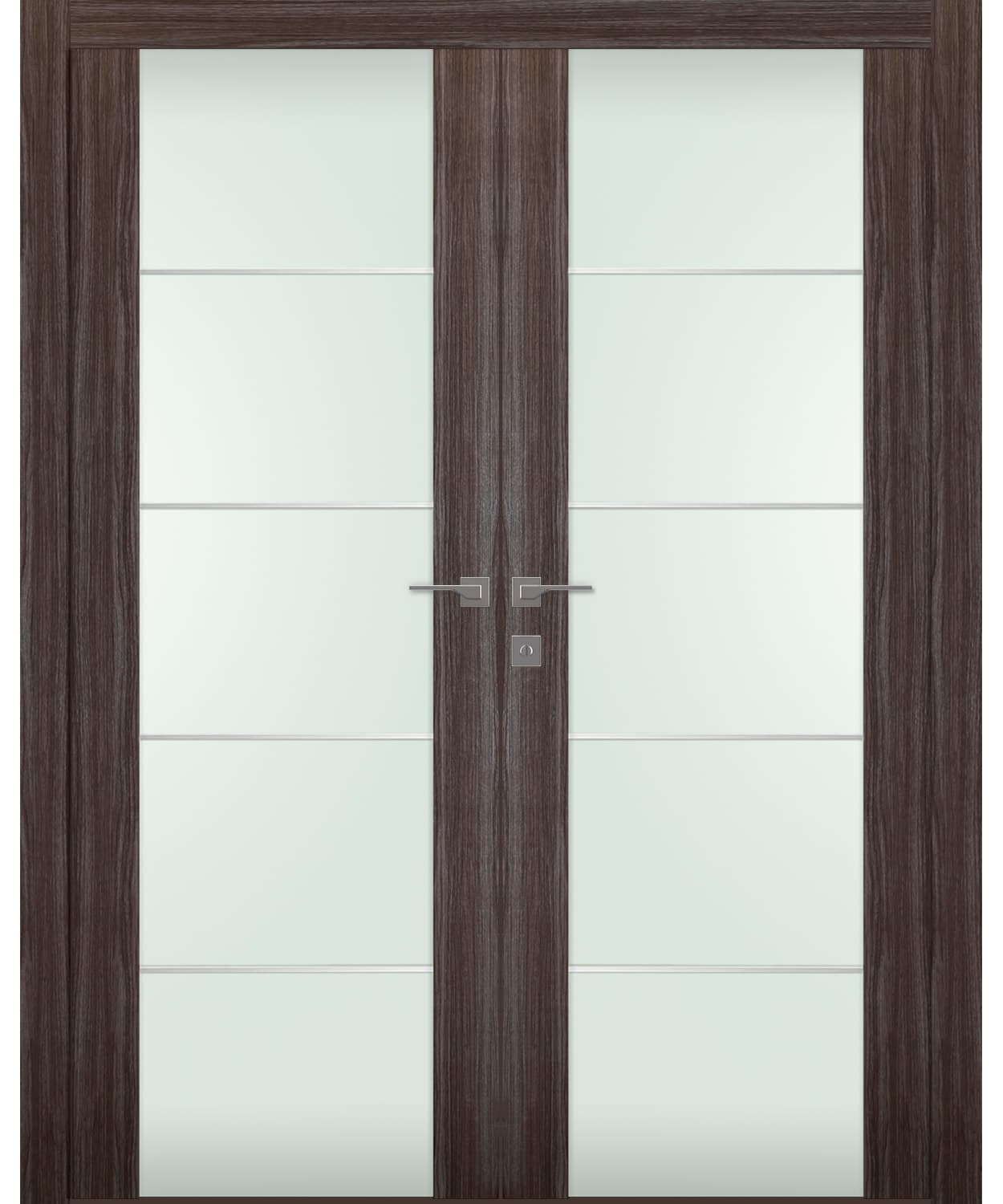 PALLADIO 202 4H VETRO GRAY OAK DOUBLE DOORS BELLDINNI MODERN INTERIOR DOOR - 1
