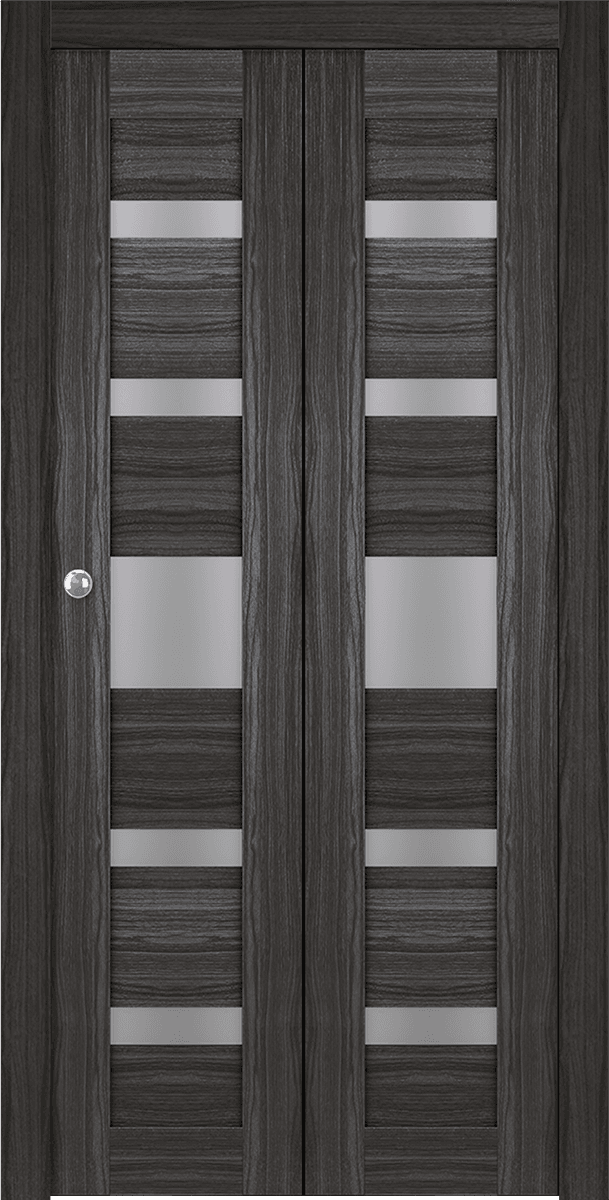 GINA VETRO GRAY OAK DOUBLE BI-FOLD DOORS BELLDINNI MODERN INTERIOR DOOR - 1