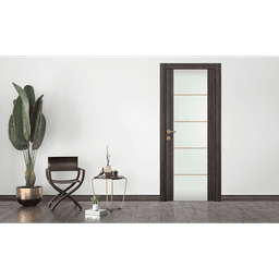 PALLADIO 202 4H GOLD STRIPS VETRO GRAY OAK BI-FOLD DOORS BELLDINNI MODERN INTERIOR DOOR - 3