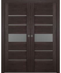 AVON 07-06 VETRO VERALINGA OAK DOUBLE POCKET BELLDINNI MODERN INTERIOR DOOR - 1