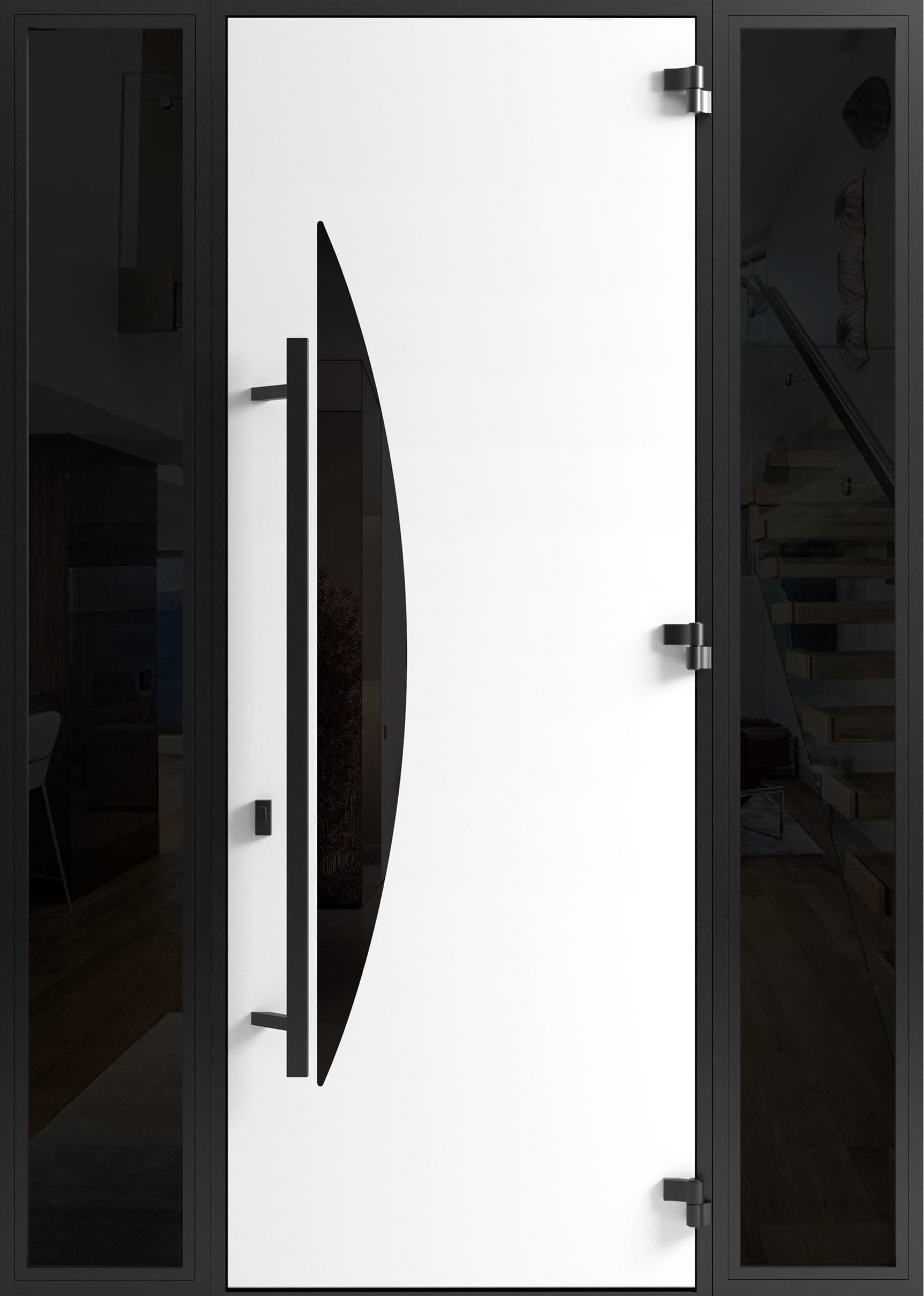 Single metal-aluminum modern exterior door Ronex 1077 8ft - 4
