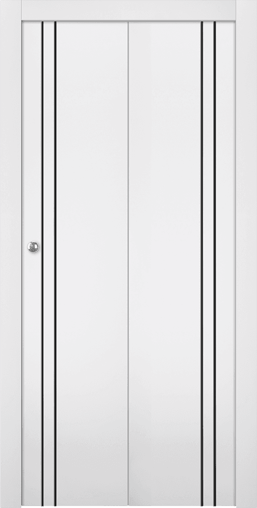 OPTIMA 2V BLACK SNOW WHITE BI-FOLD DOORS BELLDINNI MODERN INTERIOR DOOR - 1