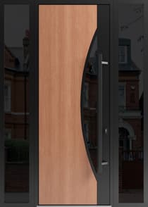 Single metal-aluminum modern exterior door Ronex 1077 8ft - 3