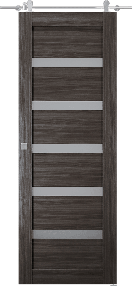 LEORA VETRO GRAY OAK DOUBLE BARN BELLDINNI MODERN INTERIOR DOOR - 2