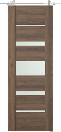 AVON 07-03 VETRO PECAN NUTWOOD DOUBLE BARN DOORS BELLDINNI MODERN INTERIOR DOOR - 1