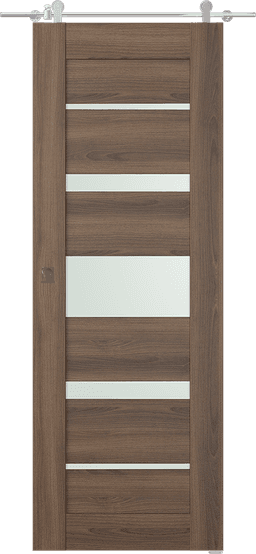 AVON 07-03 VETRO PECAN NUTWOOD DOUBLE BARN DOORS BELLDINNI MODERN INTERIOR DOOR - 1