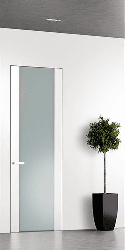 SMART PRO H3G VETRO POLAR WHITE INVISIBLE METAL FRAME BELLDINNI MODERN INTERIOR DOOR - 1