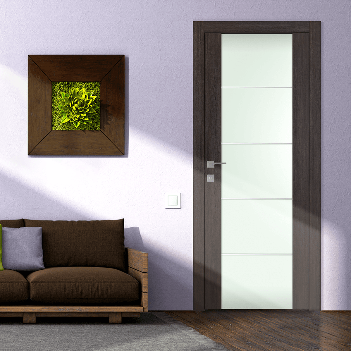 AVON 202 4H VETRO VERALINGA OAK SWING BELLDINNI MODERN INTERIOR DOOR - 4