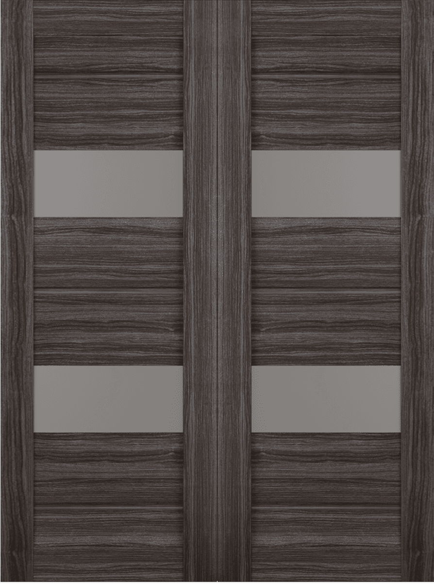 VITA VETRO GRAY OAK DOUBLE BARN BELLDINNI MODERN INTERIOR DOOR - 2