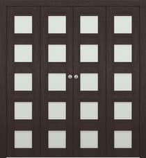 AVON 07-07 VETRO VERALINGA OAK DOUBLE BI-FOLD DOORS BELLDINNI MODERN INTERIOR DOOR - 1