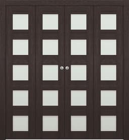 AVON 07-07 VETRO VERALINGA OAK DOUBLE BI-FOLD DOORS BELLDINNI MODERN INTERIOR DOOR - 1