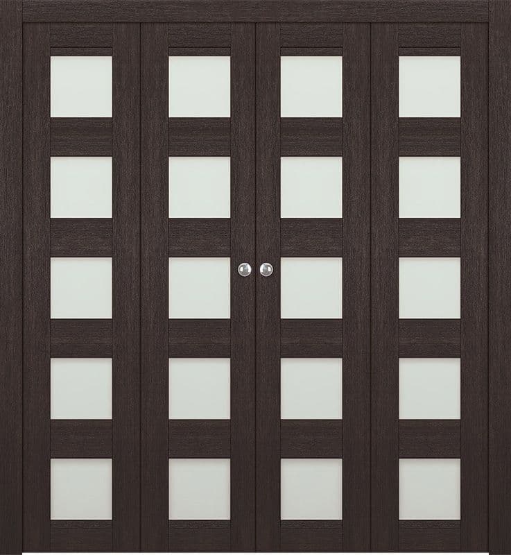 AVON 07-07 VETRO VERALINGA OAK DOUBLE BI-FOLD DOORS BELLDINNI MODERN INTERIOR DOOR - 1