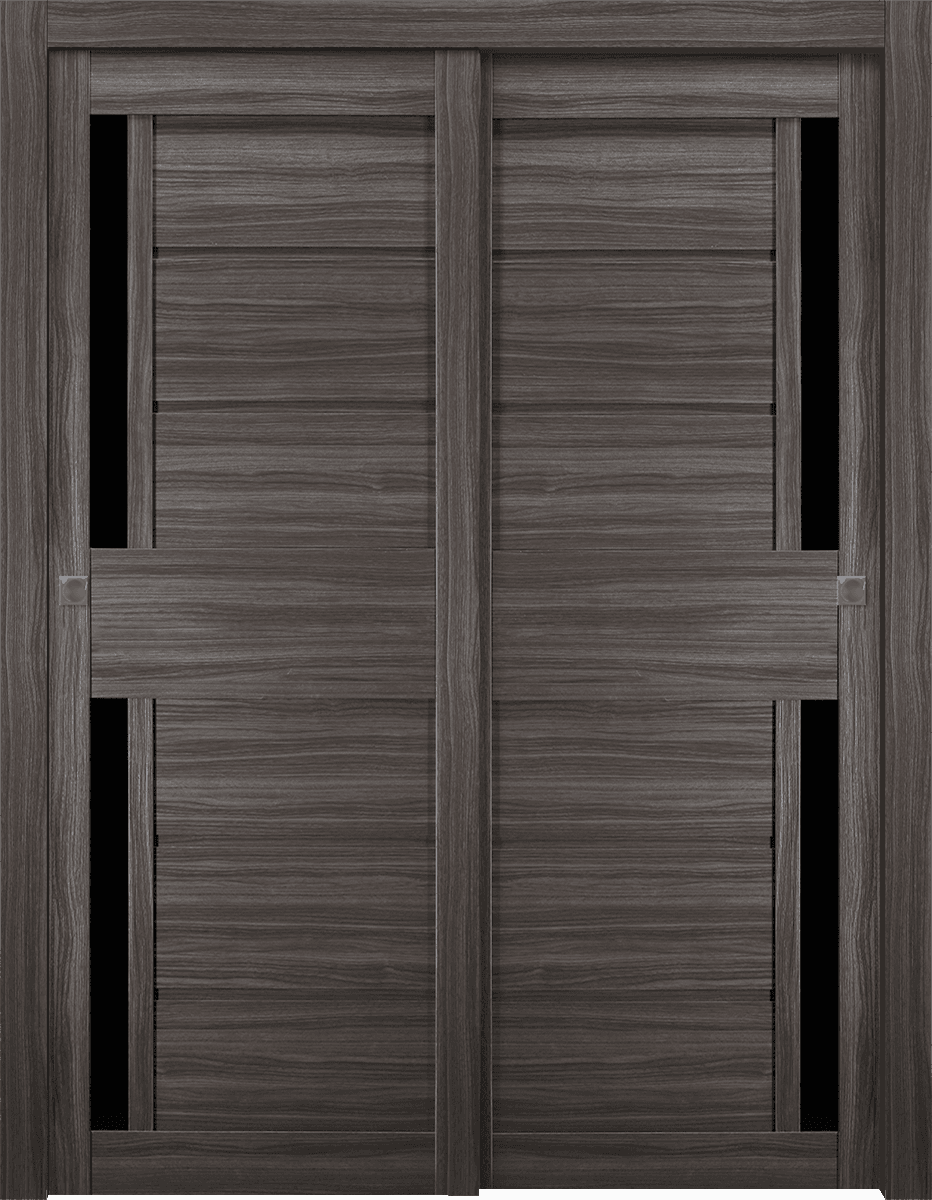 Esta Black Vetro Gray Oak Bypass Belldinni Modern Interior Door