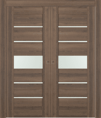 AVON 07-06 VETRO PECAN NUTWOOD DOUBLE POCKET DOORS BELLDINNI MODERN INTERIOR DOOR - 1