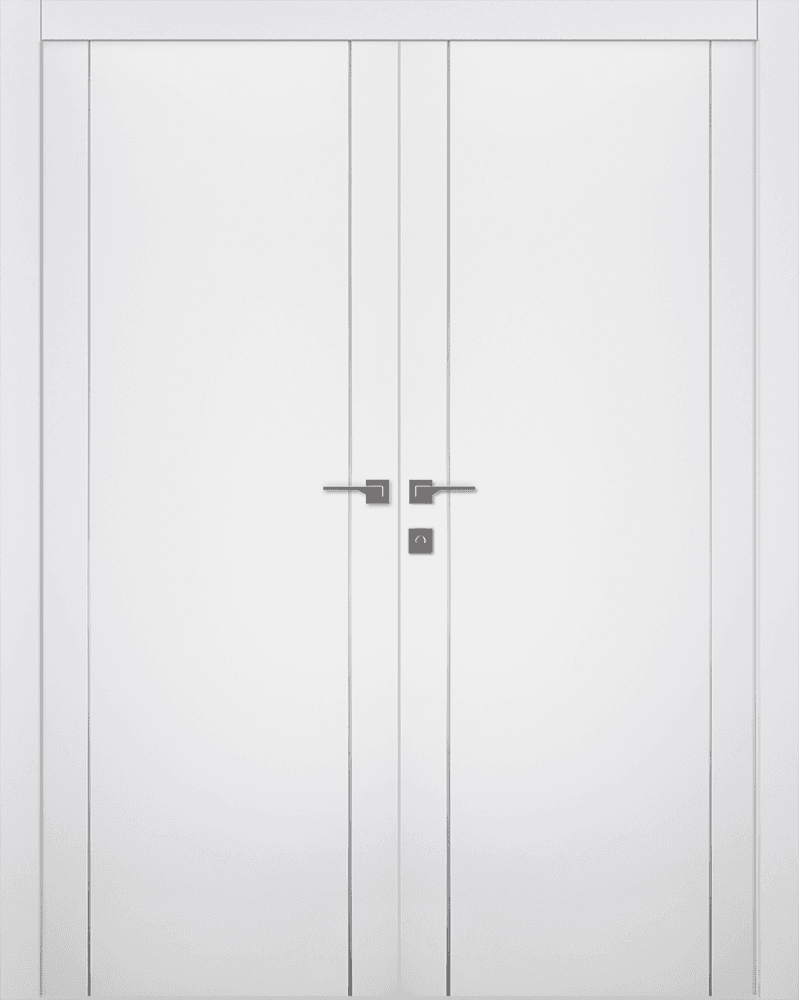OPTIMA 2U SNOW WHITE DOUBLE POCKET DOORS BELLDINNI MODERN INTERIOR DOOR - 1
