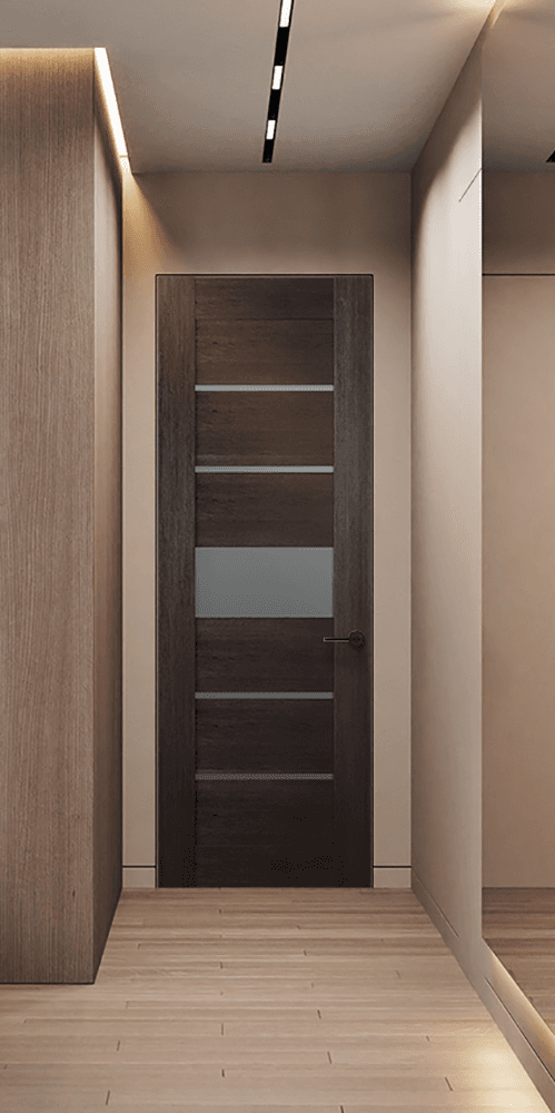 AVON 07-06 VETRO VERALINGA OAK DOUBLE INVISIBLE METAL FRAME BELLDINNI MODERN INTERIOR DOOR - 2