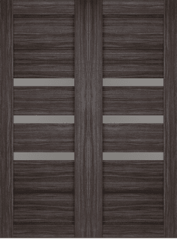 RITA VETRO GRAY OAK DOUBLE BI-FOLD BELLDINNI MODERN INTERIOR DOOR - 2