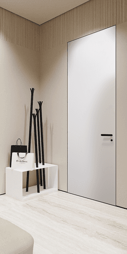 SMART PRO FLAT POLAR WHITE DOUBLE INVISIBLE METAL FRAME BELLDINNI MODERN INTERIOR DOOR - 2