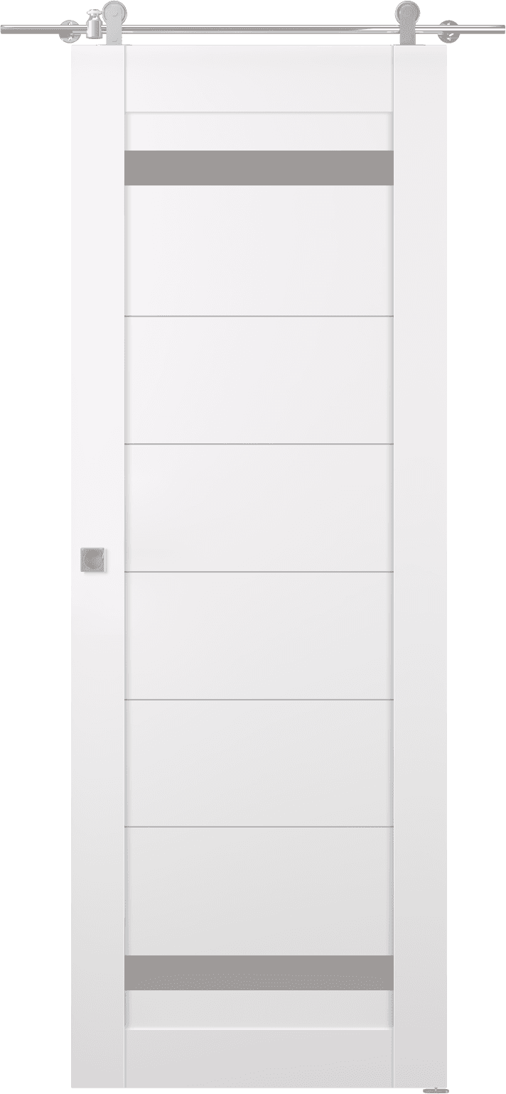 PERLA VETRO SNOW WHITE BARN BELLDINNI MODERN INTERIOR DOOR - 1