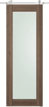 AVON 207 VETRO PECAN NUTWOOD DOUBLE BARN DOORS BELLDINNI MODERN INTERIOR DOOR - 1