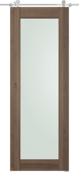 AVON 207 VETRO PECAN NUTWOOD DOUBLE BARN DOORS BELLDINNI MODERN INTERIOR DOOR - 1