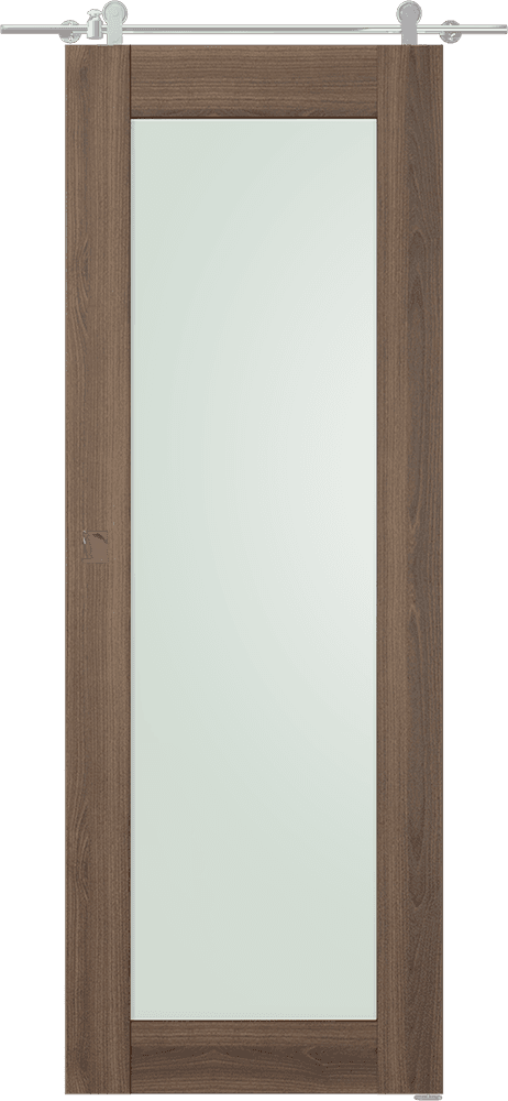 AVON 207 VETRO PECAN NUTWOOD DOUBLE BARN DOORS BELLDINNI MODERN INTERIOR DOOR - 1