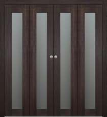 AVON 207 VETRO VERALINGA OAK DOUBLE BI-FOLD BELLDINNI MODERN INTERIOR DOOR - 1