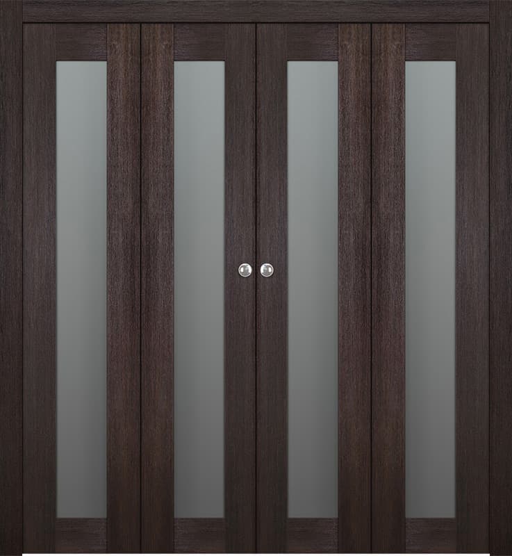 AVON 207 VETRO VERALINGA OAK DOUBLE BI-FOLD BELLDINNI MODERN INTERIOR DOOR - 1