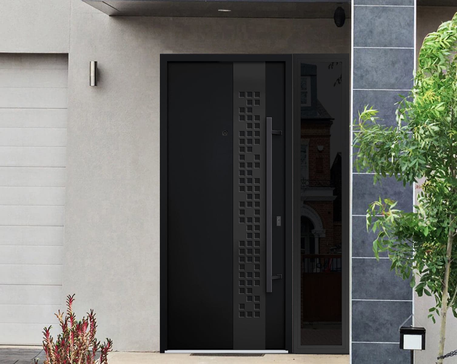 Single Modern Steel Exterior Door Deux 6078 8ft - 8