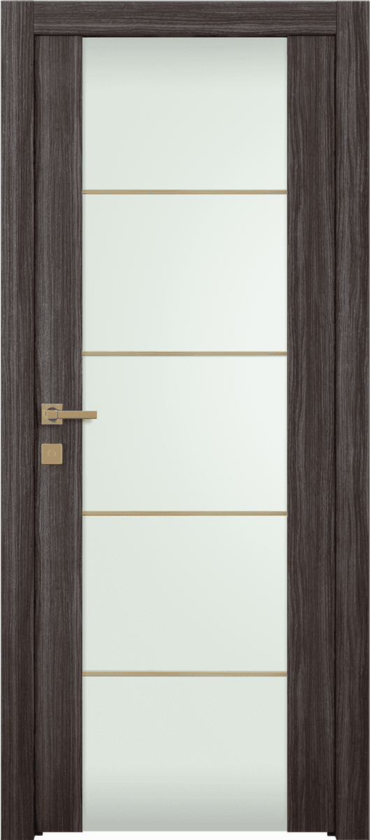 PALLADIO 202 4H GOLD STRIPS VETRO GRAY OAK SWING DOORS BELLDINNI MODERN INTERIOR DOOR - 1