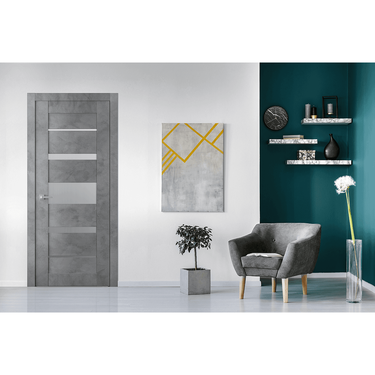 AVON 07-03 VETRO DARK URBAN BYPASS BELLDINNI MODERN INTERIOR DOOR - 3