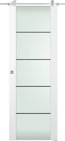 SMART PRO H3G 4H BLACK STRIPS VETRO POLAR WHITE BARN DOORS BELLDINNI MODERN INTERIOR DOOR - 1