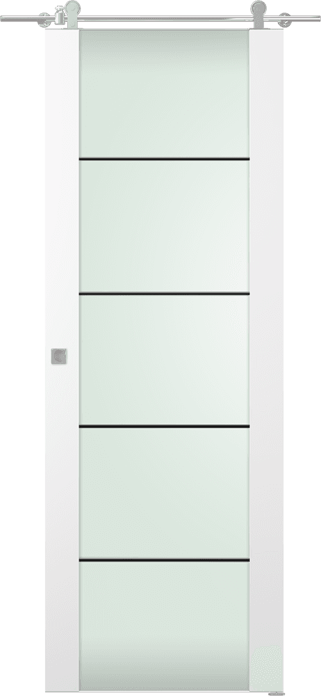 SMART PRO H3G 4H BLACK STRIPS VETRO POLAR WHITE BARN DOORS BELLDINNI MODERN INTERIOR DOOR - 1