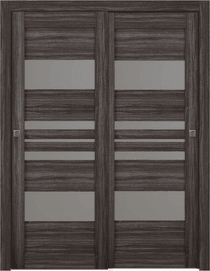 ROMI VETRO GRAY OAK BYPASS BELLDINNI MODERN INTERIOR DOOR - 1