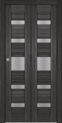 GINA VETRO GRAY OAK BI-FOLD DOORS BELLDINNI MODERN INTERIOR DOOR - 1