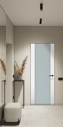SMART PRO H3G VETRO POLAR WHITE INVISIBLE METAL FRAME BELLDINNI MODERN INTERIOR DOOR - 2