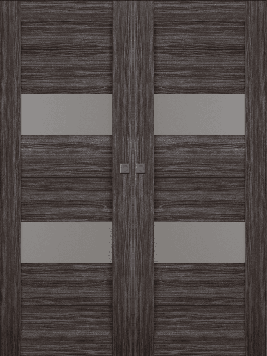 BERTA VETRO GRAY OAK DOUBLE MAGIC BELLDINNI MODERN INTERIOR DOOR - 1