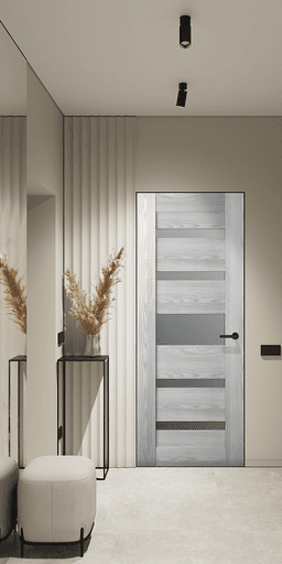 AVON 07-05 VETRO RIBEIRA ASH INVISIBLE METAL FRAME BELLDINNI MODERN INTERIOR DOOR - 2