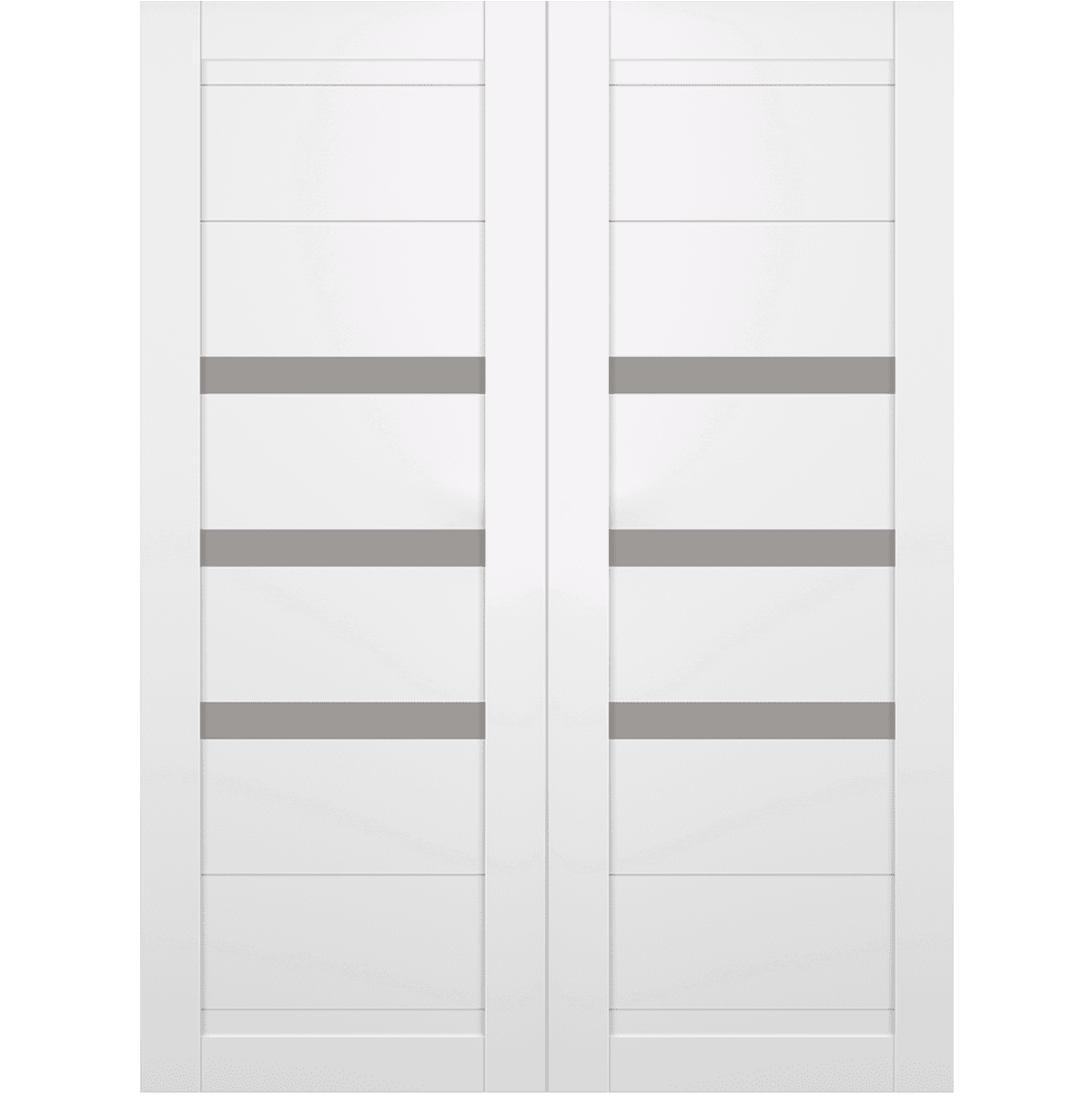 DORA VETRO SNOW WHITE DOUBLE BARN BELLDINNI MODERN INTERIOR DOOR - 2